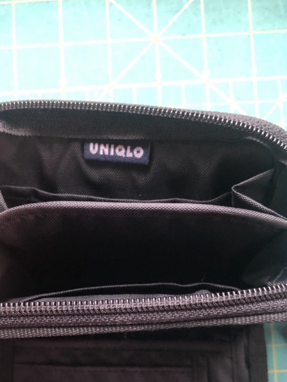 Uniqlo Black Ripstop Nylon Zip-Around Wallet
